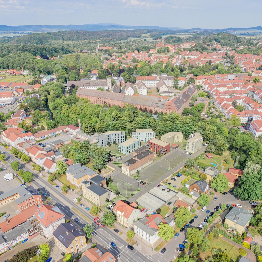 Brauns Quartier von oben Draufsicht auf Brauns Quartier